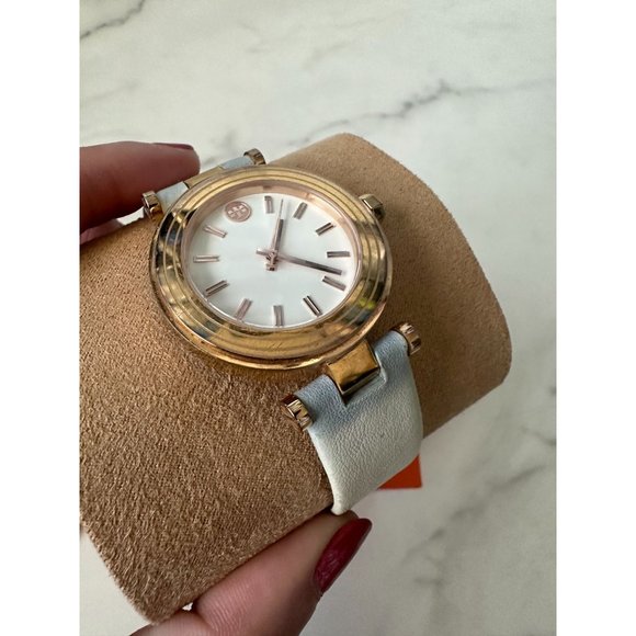 TORY BURCH Women’s White Leather Band Watch with Box - Picture 7 of 8